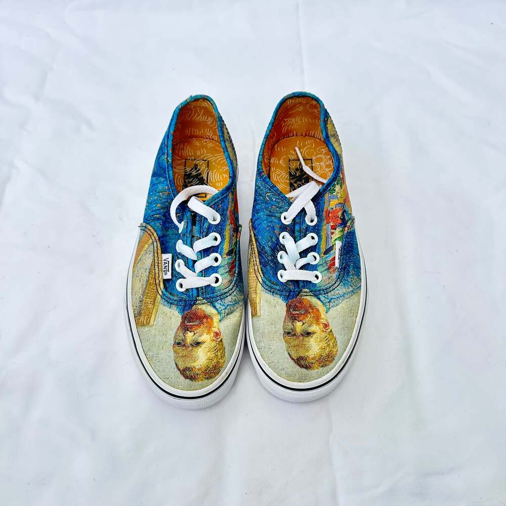 Vans x Vincent Van Gogh Sneaker Shoes ‘Self Portrait’ RARE WUS7 / MUS5.5, EU37 - Picture 3 of 9